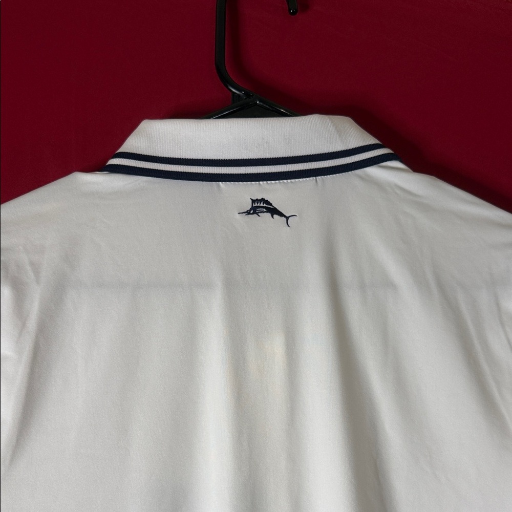 Tommy Bahama White Button Down Shirt with Black Trim - Picture 4 of 8